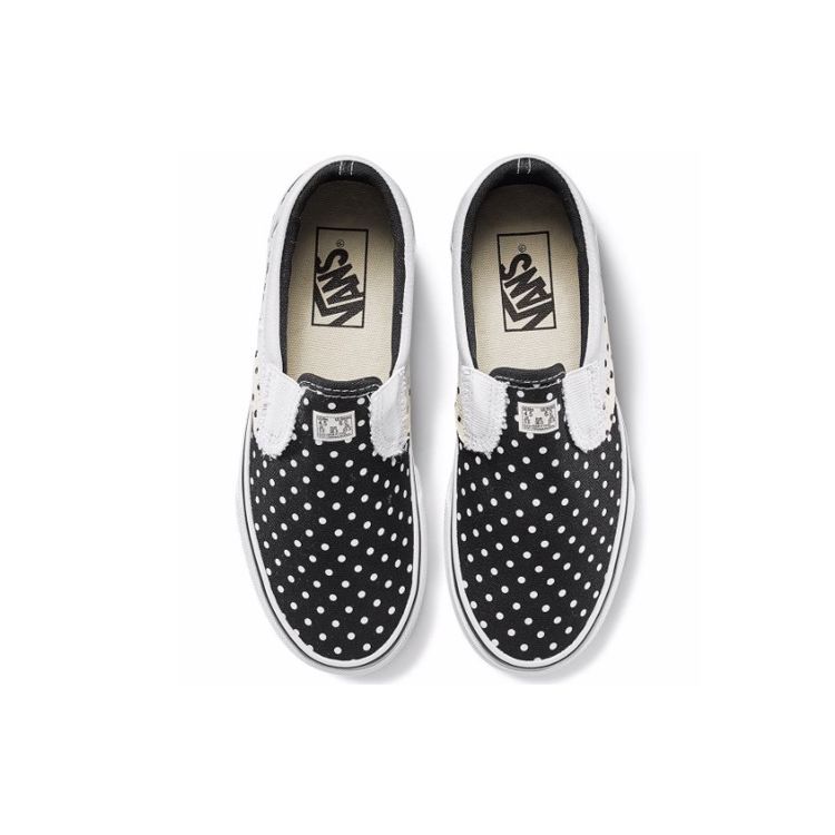 Vans Slip-On Series Comfortable Slip-On Low-Top Canvas Shoes Women Sneakers Black White Polka-Dot VN0A38F7VMD
