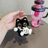 Милая пищащая плюшевая кукла кошка черная белая маленький кулон брелок мультяшная кукла игрушка кулон брелок украшение для сумки детский подарок