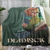 D-Deadlock Throw Soft Flannel Throw Summer AC Blanket Lightweight Cool Nap Blanket for Sofa Bed Couch Travel