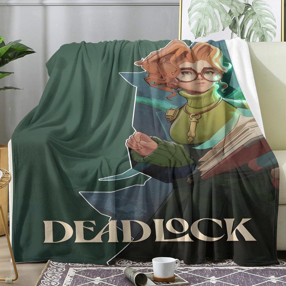 D-Deadlock Throw Soft Flannel Throw Summer AC Blanket Lightweight Cool Nap Blanket for Sofa Bed Couch Travel