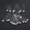 20pcs Fashion Luxury Pearl Plum Blossom Bridal Hairpin Vintage U-Shape Alloy Hairpin Fork Floral Headpiece Wedding Hair Jewelry