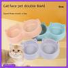 Противоскользящая большая кошачья мордочка, двойная миска для домашних животных, цвет макарон, пластик для собак и кошек