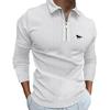 Men New Trending Long Sleeve Zipper Polo Shirt Men Casual Lapel Golf Polo Shirt .
