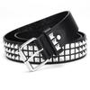 Ремень с заклепками в стиле панк-рок Ремень с заклепками Ремень с люверсами Квадратные заклепки Пирамидальные металлические вставки Регулируемые ремни Ремень из искусственной кожи