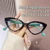 Cat Eye Hyperopia Eyeglasses Anti Blue Light Reading Glasses for Women Men Trendy Colorful Floral Frame Presbyopia Glasses