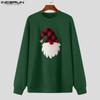 Christmas Men Print Casual Long Sleeve Texture Pullovers Sweatshirts
