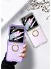 Чехол для Samsung Galaxy Z Flip 6: Вал подушки безопасности, Полностью закрывающий корпус, Прозрачная пленка, Держатель-кольцо