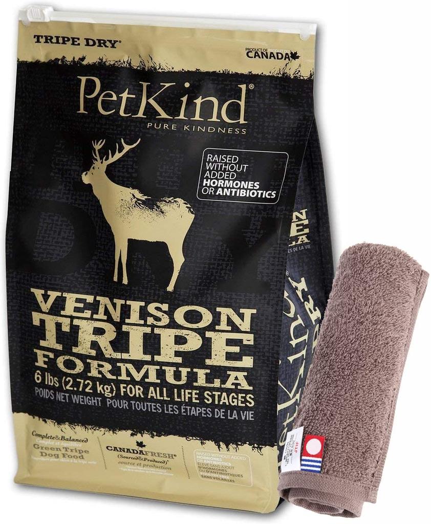 PetKind Venison Tripe 2.72kg [Dog-Friendly Original Imabari Hand Towel Set] [Towel Color: Mocha] [Authentic]