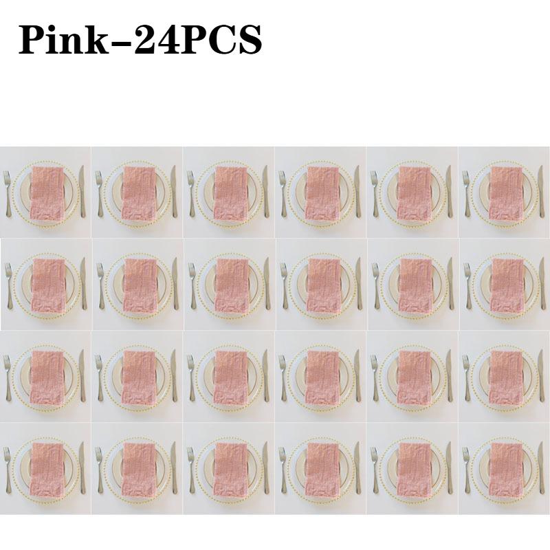 1-24PCS Washable and Reusable Gauze Napkin Ties Elegant and Stylish Ideal for Weddings Christmas and Home Decor