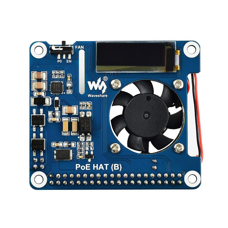 Плата питания Ethernet POE для Raspberry Pi с OLED-дисплеем температуры и IP-адреса для 4B/3B+