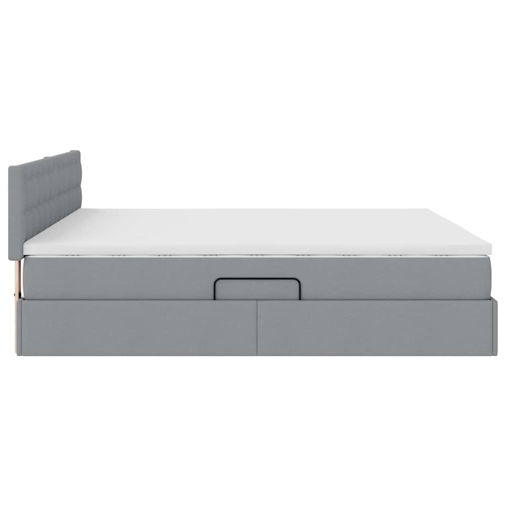 Storage Bed with Mattress Light Grey 160 x 200 cm