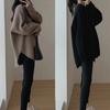 IHUASU Wool Pullover Jumper Women's Autumn and Winter Outer Wear In The Long Section of Lazy Open Knit Sweater