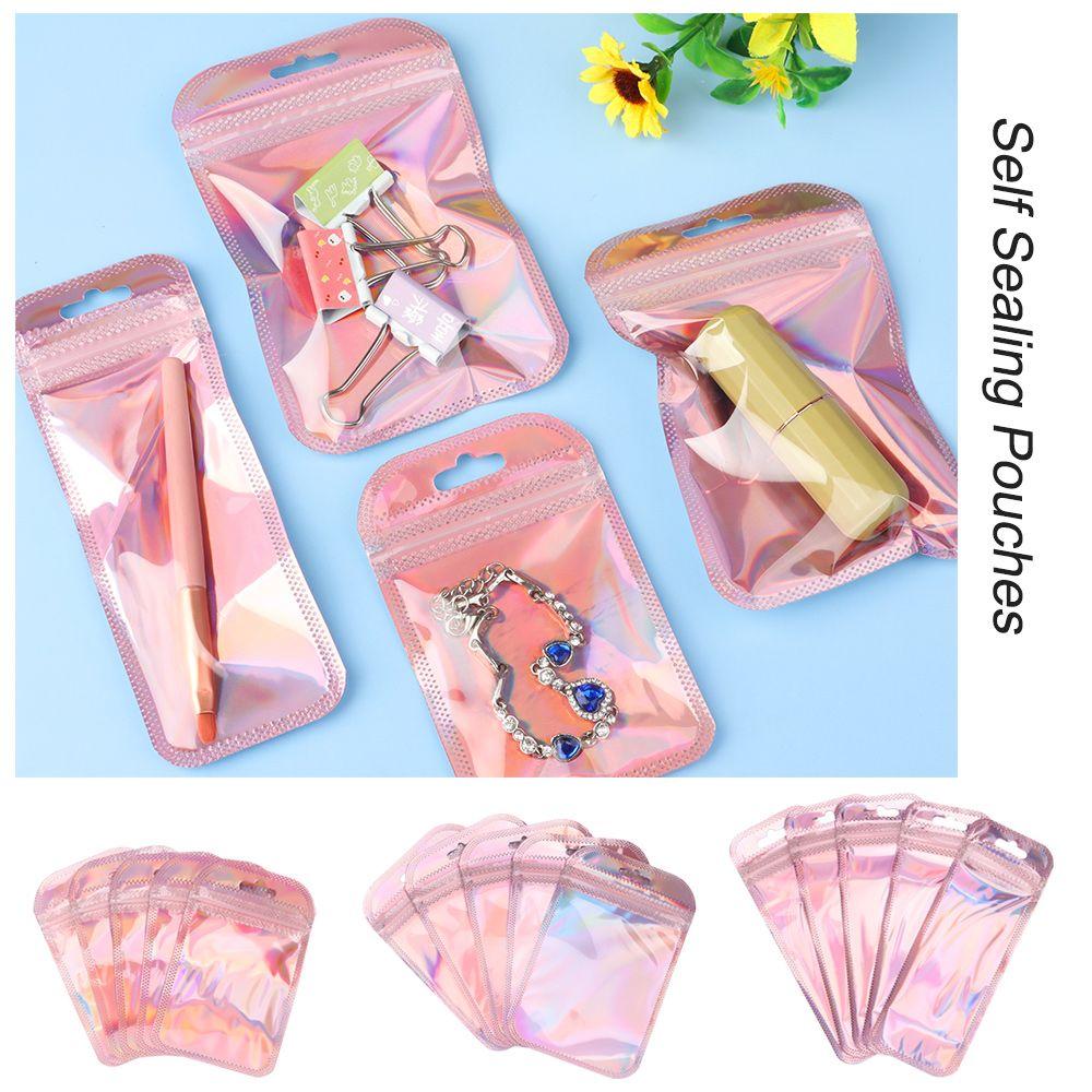 50 шт./пакет Высококачественные повторно запечатываемые радужные пакеты из ОПП, пакеты с застежкой-молнией, упаковочный пакет, самоклеящиеся пакеты