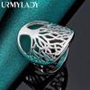 URMYLADY 925 Sterling Silver Tree Of Life 6-10 Ring For Women Wedding Party Fashion Charm Jewelry