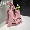 New Flow Knitted Letter Retro Fashion Tote Bag Korean Board Versatile Large Capacity Shopping Bag Shoulder Bag Women