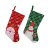 Рождественский чулок 18" Большой Каминные Подвесные Носки с Рисунком Санты Снеговика Рождественские Конфетные Мешки для Праздничного Украшения Стены Дерева