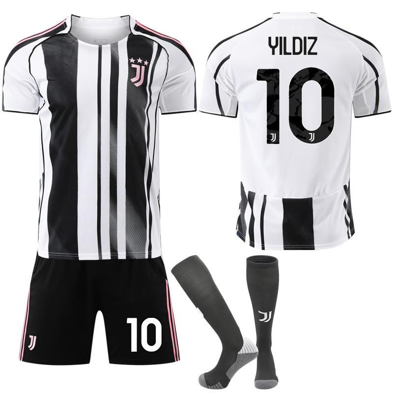 Juventus Home Jersey Set 2022-26 Season Chiesa 9 Hovic Black White Football Jacket Children's Edition