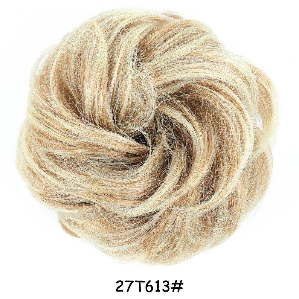MISS WIG Women Messy Chignon Donut Hair Bun Fake Hair Elastic Chignon Synthetic Fiber Hairpiece Gray Black Brown Color