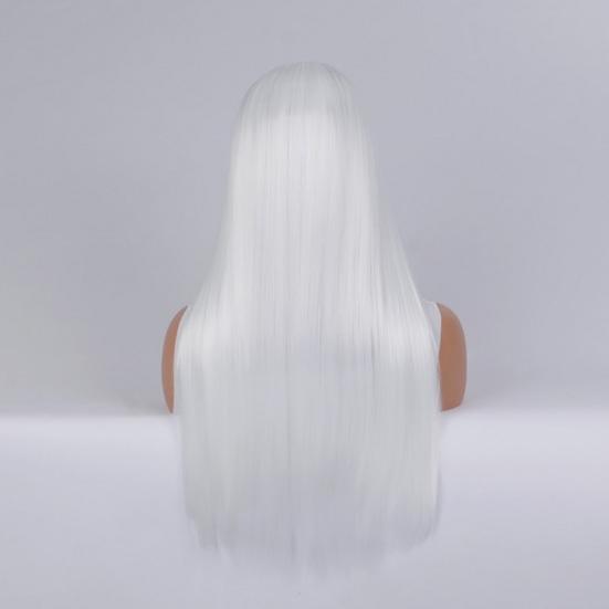 Женский длинный прямой парик, средняя часть, натуральные шелковистые термостойкие высокотемпературные волокна, костюм для вечеринки, косплей, красочные синтетические волосы