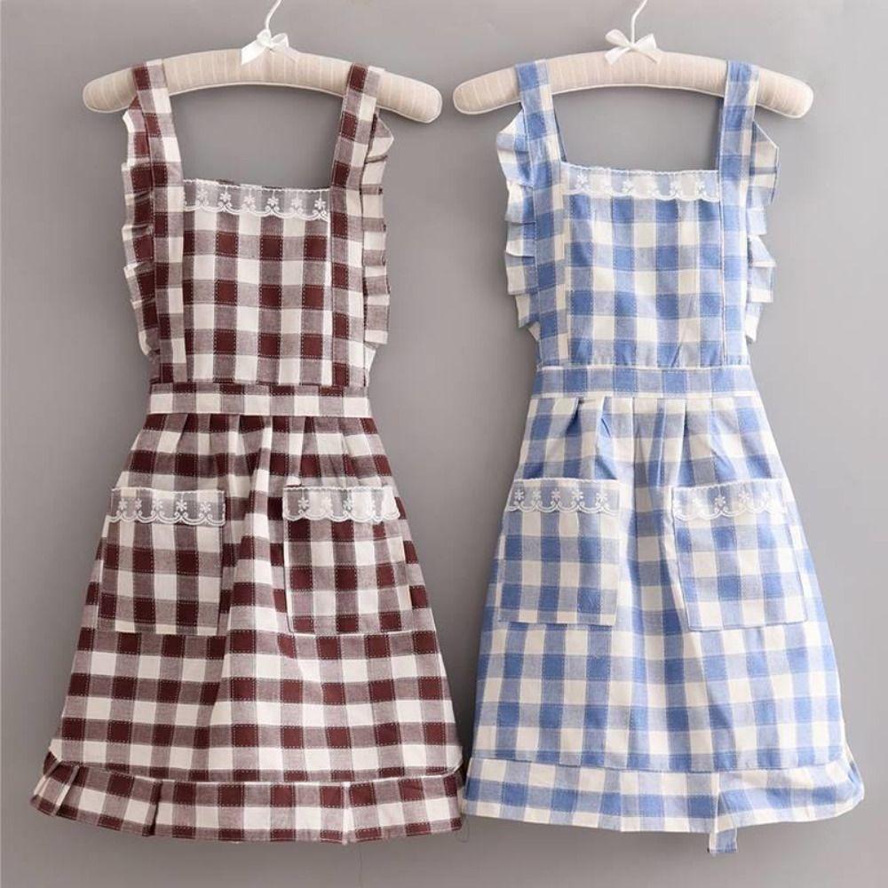 Wipeable Hands Cooking Aprons Breathable Cotton Sleeveless Apron Household Kitchen