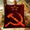 Советское Пламенное Фланелевое Одеяло – Винтажный Двусторонний Плед – Мягкий Уникальный Дизайн – Идеально для Дивана, Кровати, Путешествий
