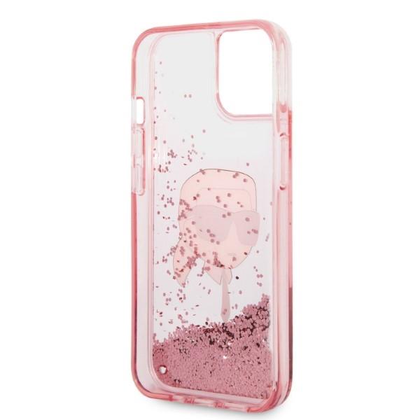 Karl Lagerfeld KLHCP14MLNKHCP iPhone 14 Plus / 15 Plus 6.7" pink hardcase Glitter Karl Head