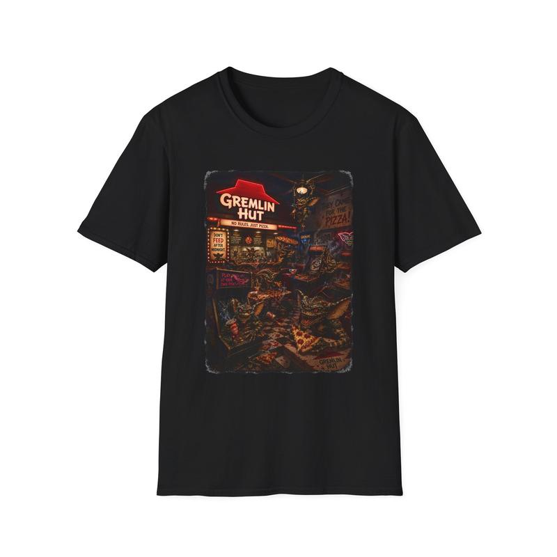 Gremlin Hut illustration Unisex T-Shirt | Vintage horror Gremlins Graphic Tee