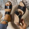 Women's Chunky Heel Sandals Solid Color Open-toe High Heels ,Women's Chunky Heel Sandals, Casual Open-toe Summer Shoes