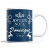 Mug - Noël Dominique Bleu - Ceramic - 325 Ml - Printed Front/back - Gift Idea