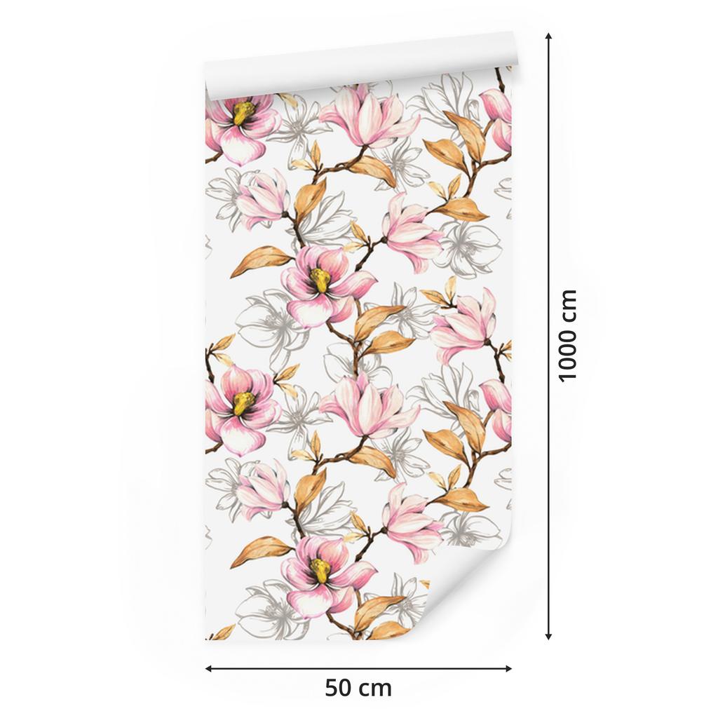 Autumn Magnolias Wallpaper for Living Room and Bedroom 50x1000