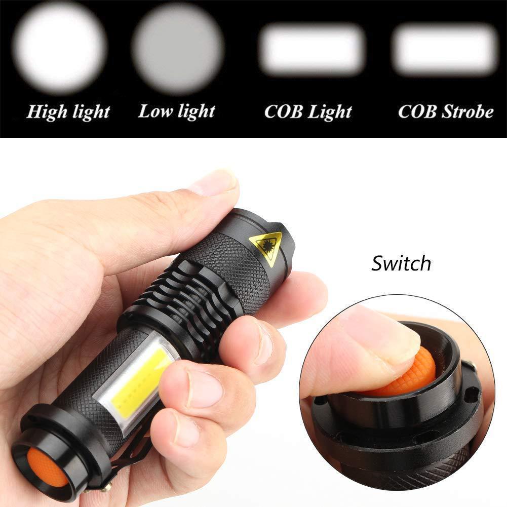 Zoom Mini SK68 Strong Light Flashlight with Pen Clip for Camping