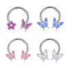 Модное капающее масло бабочка носовое кольцо панк носовая перегородка кольца блестящие бабочка носовое кольцо для женщин
