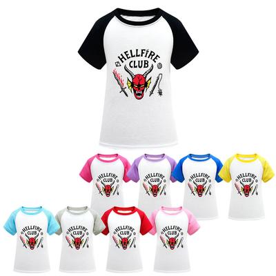 Детская повседневная хлопковая футболка с принтом Hellfire из сериала «Очень странные дела»