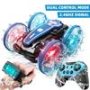 2024 New LED Amphibious RC Car Dual Remote Control Waterproof Stunt Car Double Side Flip Drift Drive 360 ° Rotation Rc Cars Kids Toy Gift