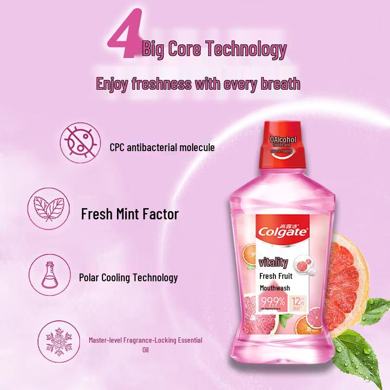 Colgate Refreshing Antibacterial Alcohol-Free Mouthwash