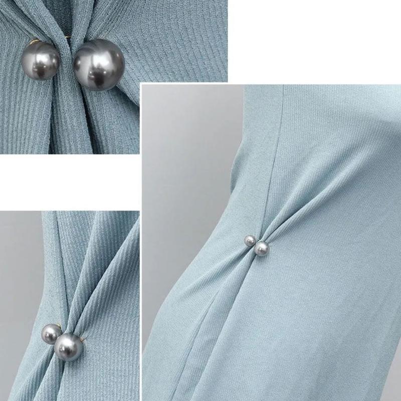 Pearl Brooch Pins For Women Safety Pins Neck Button Fashion Waist Pins For Dress Shrink Waist Circumferences