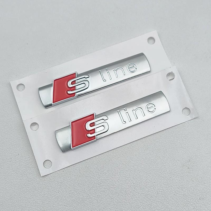 2pcs 3D ABS Sline Logo S Line Emblem Car Fender Badge For Q5 A1 A2 A3 A4 A5 A6 A7 A8 Q2 Q5 Q7 Q3 TT S Line Sticker Accrssorie