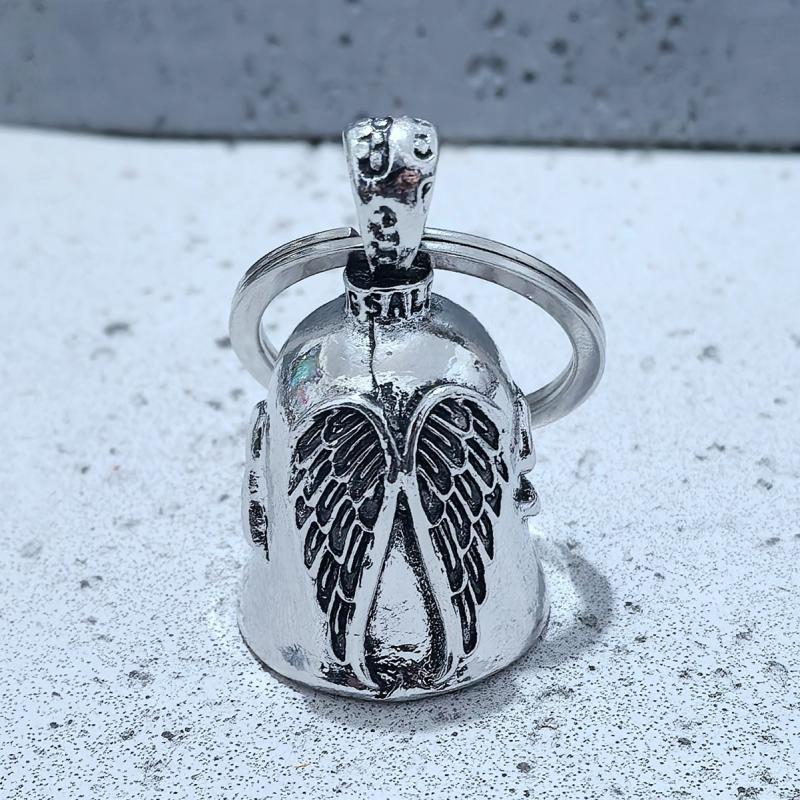 1 Piece Biker Riding Bell Pendant Riding Bell Angel Guardian Keychainportable Motorcycle Accessories For Biker Riders Gift