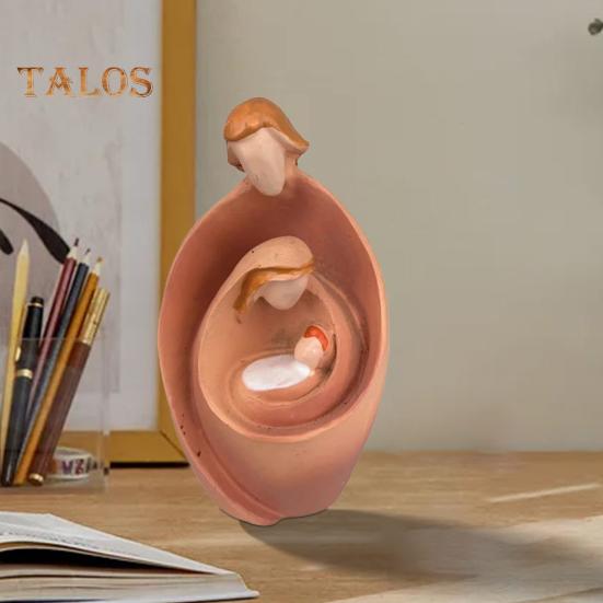 Abstract Nativity Advent Resin Figurine Holy Family Statue Joseph Virgin Mary Birth of Jesus Sculpture Home Office Desktop Decoration Ornament