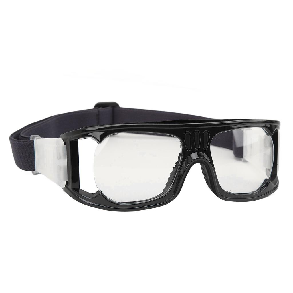 Sports Goggle Impact Resistant Fog Proof Safety Basketball Glasses with Adjustable Band for Running Cycling Black