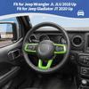RT-TCZ For Wrangler JL Steering Wheel Trim Decal Panel Green For Jeep Wrangler JL JLU Gladiator JT 2018-Present Green Interior Accessories 3Pcs