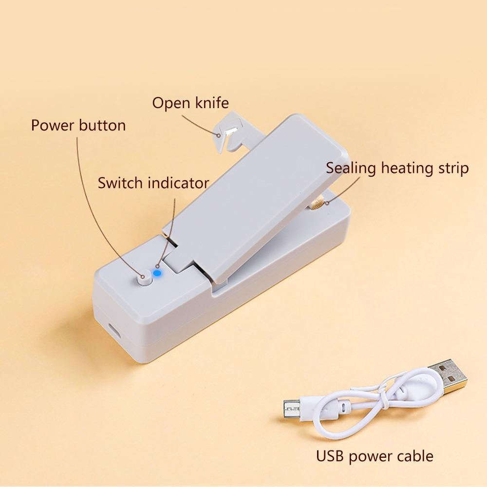 USB мини-запайщик пакетов 2-в-1, аккумуляторные термосварочные аппараты, перезаряжаемые портативные вакуумные термосварочные аппараты, резак для пластиковых пакетов для хранения продуктов питания
