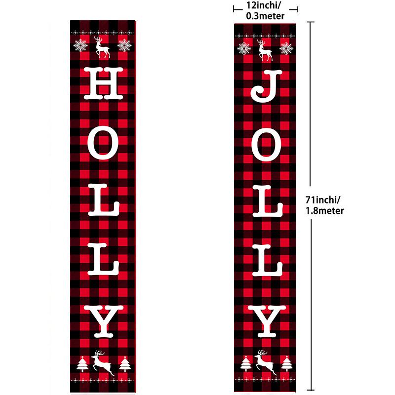 1 пара, простая установка, декоративный практичный изысканный рождественский тематический подвесной баннер на входную дверь, куплет