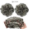 XINRAN Girls Curly Scrunchie Chignon With Rubber Band Brown Gray Synthetic Hair Ring Wrap On Messy Bun Ponytails