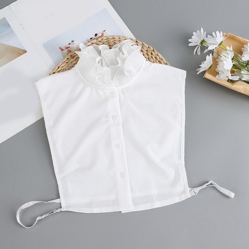 Y88A Princess Fake Collar with False Sleeves Layered Ruffled Half Shirt Wrist Cuffs