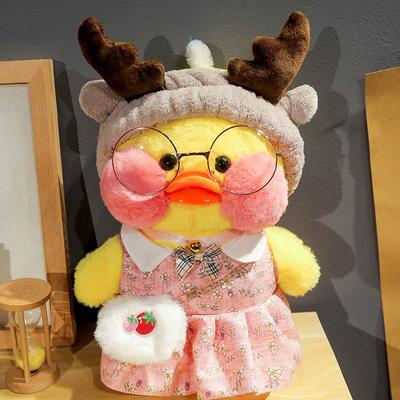 30 см кавайная плюшевая игрушка утка Lalafanfan, мягкая утка, животное, мягкая кукла, кофейные желтые утки, креативный подарок на день рождения для детей, девочек