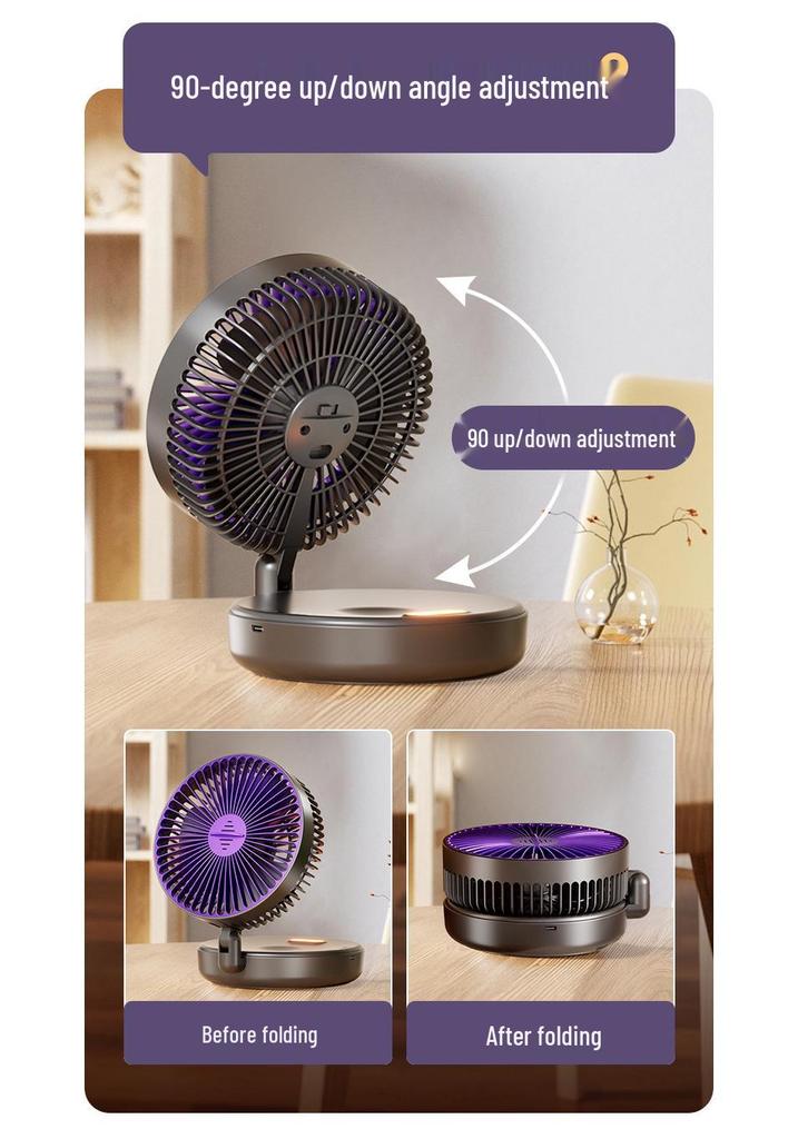 Portable USB Luminous Multifunctional Desk Fan with Silent Operation