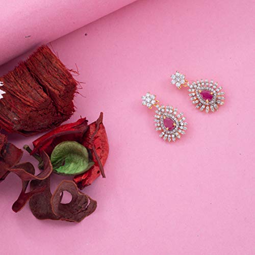 Традиционные серьги-капли Estele с австрийскими бриллиантами и позолотой для девочек и женщин