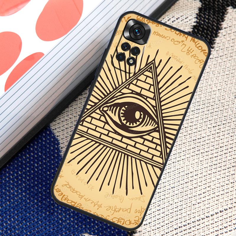 Pyramid Eye Symbol Case For Xiaomi Redmi Note 12 8 9 10 11 Pro 9S 10S 11S 8T Redmi 10 12C 9C 10A 10C Coque