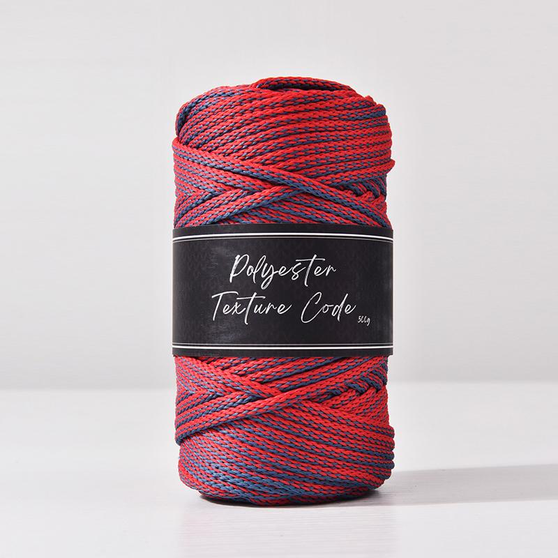 5 мм Двухцветный смешанный 5 мм Полиэстеровый плетеный шнур, Ручная вязка для сумки, ковра, вязальной пряжи, нить для браслета из конского волоса, 70 ярдов